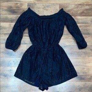 Hollister Dark Blue Lace Romper
